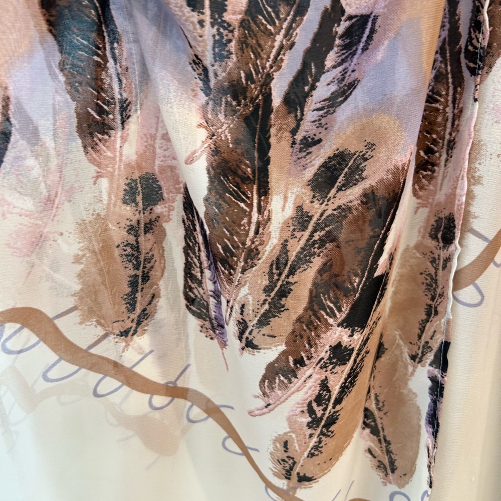 Cato Black and Cream Feather Poncho - Picture 4 of 5